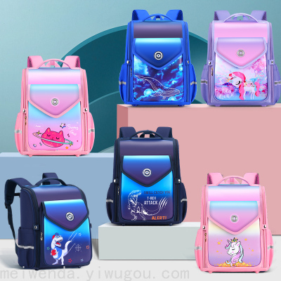 Primary School Student Schoolbag 136 Grade Cartoon Cute Pet Children Burden Reduction Spine Protection Lightweight Backpack Schoolbag LZJ-3359