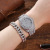 Fashion Luxury Trendy Grace Full Diamond Diamond Steel Strap Quartz Watch + Bracelet Set (3pcs/Set)