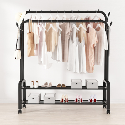 Floor-Standing Indoor Folding Hanger Simple Coat Rack Household Bedroom Clothes Storage Storage Rack Cabinet