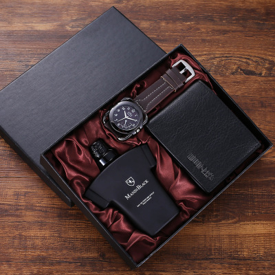 Gift Set Fashion Creative Gift Set Wallet + Belt Quartz Watch + Perfume (3pcs/Set)