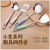 Environmentally Friendly Stainless Steel Durable Kitchenware Factory Direct Sales Cooking Spoon Wheat Straw Handle Home Shovel Four-Piece Set
