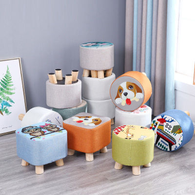 Baby Gift Home Cartoon Square Stool Low Stool Shoe Changing Stool Sofa Stool Baby's Chair Stall Toy Small Product Seat