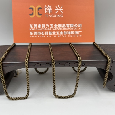 Factory Direct Sales 4mm Wire Diameter Green Bronze round Chain Support Customized Luggage Accessories