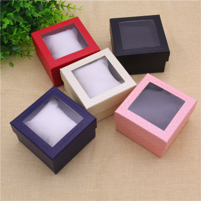 Customized Paper Bracelet Display Clock Gift Box Lid-and-Tray Watch Box Window Watch Packaging Box Wholesale