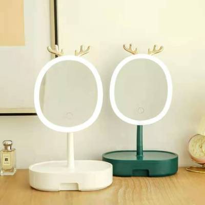 Portable Mirror Fill Light Mirror Tray Rechargeable Makeup Mirror with Light Desktop Cosmetic Mirror Led Makeup Mirror