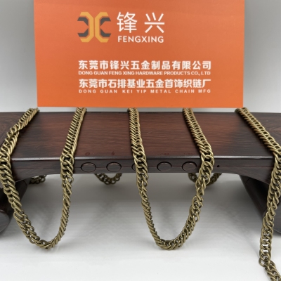 Factory Direct Sales Green Bronze Double Woven Chain Support Customized Luggage Accessories