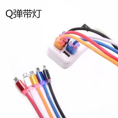 Mobile Phone Charging Cable Data Cable with Light Charging Cable Braiding Thread