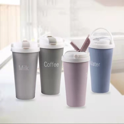Vacuum Cup Office Portable Coffee Cup Cute Women's Cup Simple Straw Cup Korean Creative Cup Men's Cup