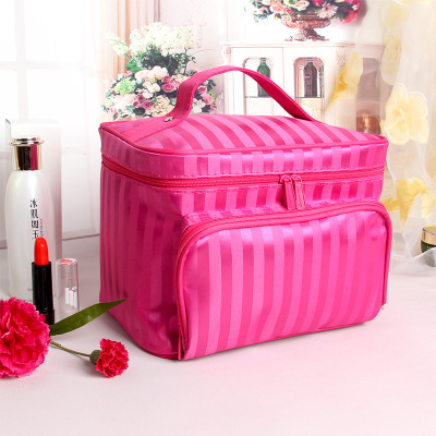 Portable Foldable Jacquard Large Capacity Portable Women's Cosmetic Bag Jewelry Storage Bag Travel Supplies Wash Bag