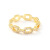 Real Gold Plating Korean Simple Open-End Zircon Ring Fashion Graceful Online Influencer Ring Personality Chain Index Finger Ring Female