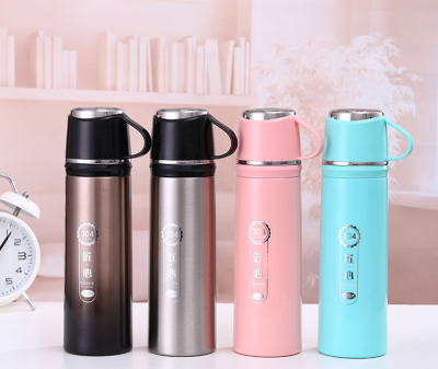 Stainless Steel Vacuum Cup with Lid Cup Can Drink Water Student Simple Portable Water Cup Car Tea Cup Stock