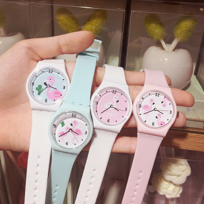 New Silicone Candy Color Jelly Children's Watch Girl Girl Soft Girl Student Color Japanese Cartoon Watch