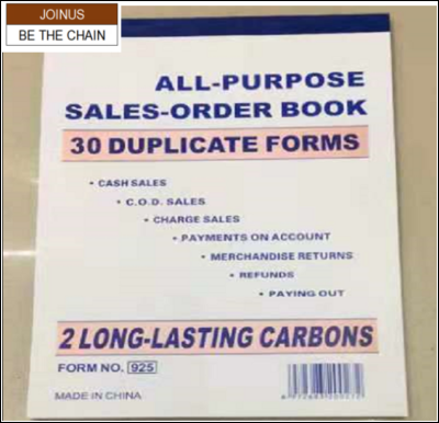 19.4X26.8CM 30X2 SALES-ORDER BOOK ALL-PURPOSE 30 DUPLICATE FORMS 925AF-2535-2
