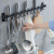 Black Kitchen Rail Punch-Free Spoon and Spatula Rack Square Single Rod Moving Hook Alumimum Creative Row Hook