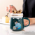 Creative Cartoon Planet Ceramic Water Cup Cute Girl Heart Mug Home Office Couple Coffee Mug Vacuum Cup