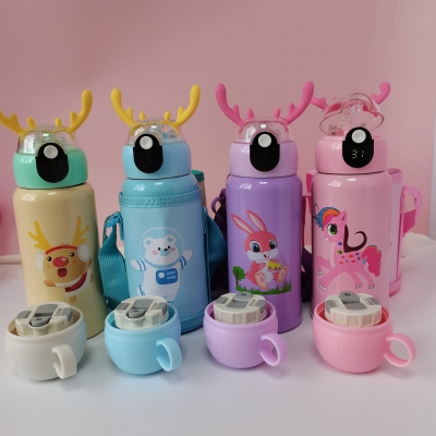 Smart Children 'S Thermos Mug 316 Stainless Steel Temperature Measurement LED Display Creative Baby Cup With Straw Spot Stock