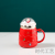 Christmas Cup Ceramic Mug with Cover Spoon Couple Water Cup Creative Cute Girl Coffee Cup Personality Trend