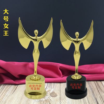 Metal Trophy Customized Oscar Golden Man Award Angel Large Queen Trophy Tattoo Embroidery Competition Excellent Staff Cup Award