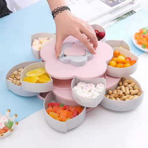 creative shapes petals rotating fruit plate