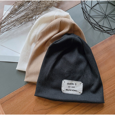 Japanese Ins Sleeve Cap Women's Autumn and Winter New Fashion Solid Color Pile Heap Cap Earflaps Warm Sleeve Cap