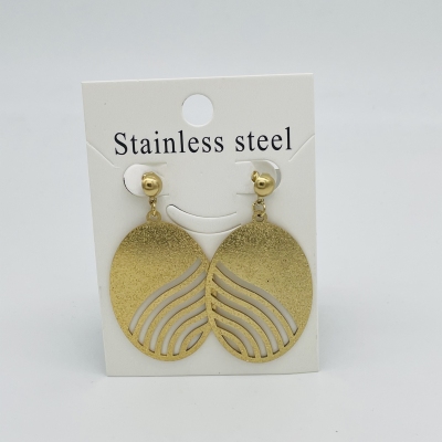 Stainless Steel Flat Frosted Personalized Earrings