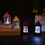 Nordic Retro Scallion Oil Square Wind Lamp Floor Windproof Acrylic Candlestick Wedding Club Domestic Ornaments