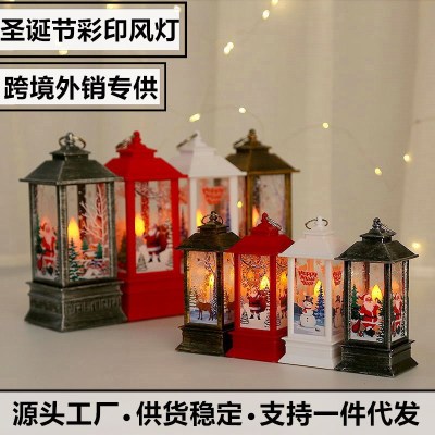 Cross-Border Christmas Simulation Led Fame Light Square Wind Lamp Decoration Cafe Showcase Scene Decoration Small Oil Lamp