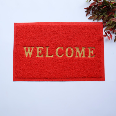Brushed Door Mat English Welcome Entrance Mats Hotel Welcome Foot Mat Wire Ring Non-Slip Mat