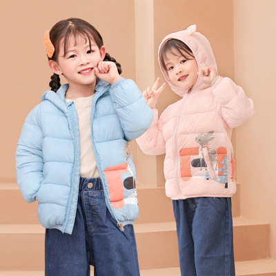 Children's Cotton Clothes 2021 Autumn and Winter New Girls Padded Cotton Clothes Lightweight Children Keep Baby Warm down Cotton Coat