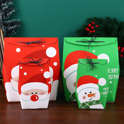 Christmas Gift Box Candy Box Gift Candy Bag Santa Claus Hand Flip Hand Gift Box in Stock