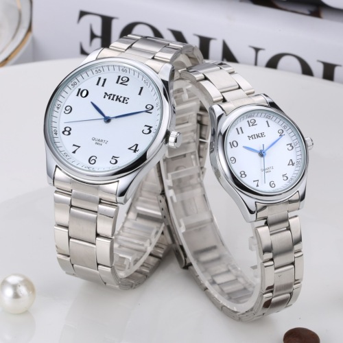 new mike mike leisure large number elderly clear watch steel belt waterproof couple watch wholesale sales