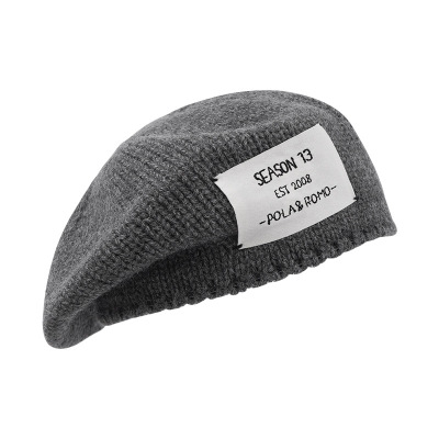 Design Knitted Wool Hat Autumn and Winter Warm All-Matching Labeling Beret Women's Japanese Ins Fashion Toe Cap Beanie Hat