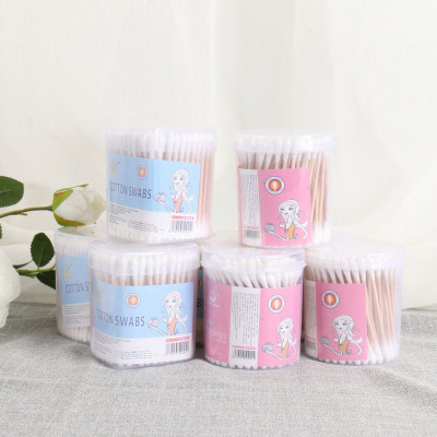 144 Double-Headed Health Swab Makeup Removing Cosmetic Ears Cotton Rod Boxed Cotton Swabs Factory Custom Wholesale