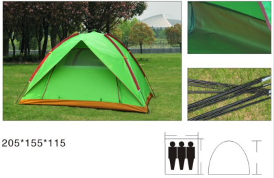 One-Piece Double Layer 2-3 People Wear Tent