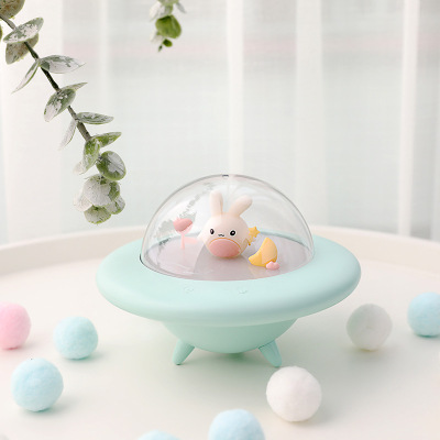 New Kweichow Moutai Rabbit Small Night Lamp Led Rechargeable Children's Bedroom Bedside Lamp USB Creative Music Remote Control Ambience Light