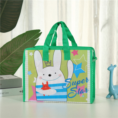 Portable Large Capacity Non-Woven Clothing Sheets Buggy Bag Cartoon Printed Snack Stationery Zipper Buggy Bag New