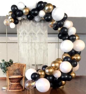 92PCs Balloon Garland Arch Black and White Gold Balloon 5M Plastic Chain Party Decoration Supplies