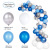 Amazon Balloon Garland Arch Blue White Silver Balloon Center Decorations for Birthday Party Background Decoration