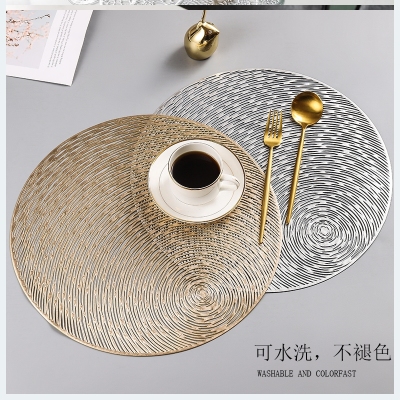 Nordic Tableware Mat Western-Style PVC Placemat Insulation Marble Dining Table Cushion Household Anti-Scald and Waterproof Creative Gold