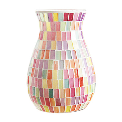 European-Style Handmade Rainbow Mosaic Glass Vase Guest Restaurant Countertop Decoration Decoration Flower Arrangement Gourd Style
