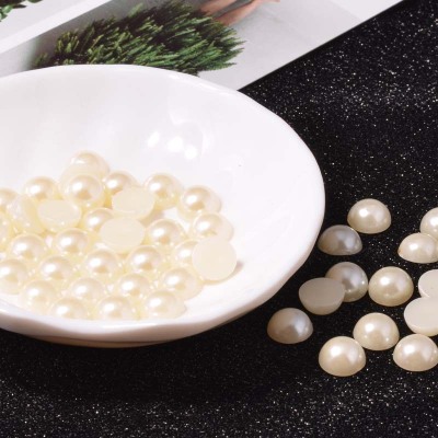ABS Imitation Pearl Semicircle Bottoming Drill Half Surface Imitation Shell Beads Beauty Nail Barrettes Earrings Handmade Consumables Accessories