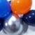Space Balloon Party Navy Blue Orange Rubber Balloons 12-Inch Metal Silver Balloon Balloon Chain Combination
