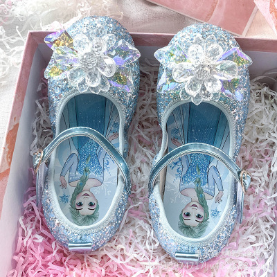 Princess Shoes for Girls Korean Style Aisha Butterfly Fashion Children's Crystal Shoes Sequins with Children's Shoes Fashion