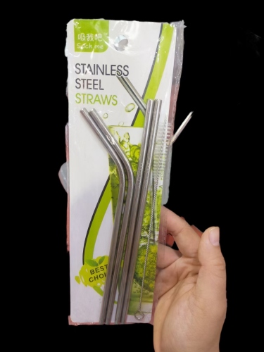 stainless steel color metal straw drink creative straw milk tea and coffee suction