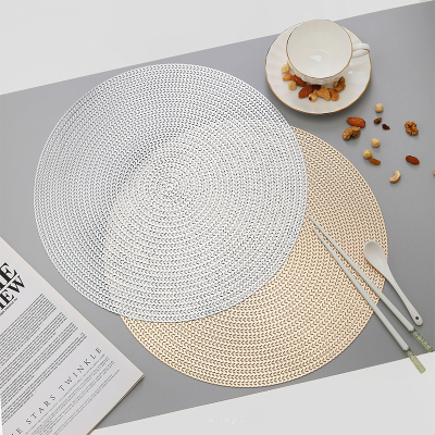 Hotel Restaurant Hollow Environmental Protection PVC Placemat Nordic Anti-Scald Wheat Flower Table Mat Steak Placemat 38 round Tray Placemat