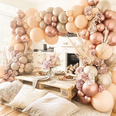 Cross-Border New Ivory Rubber Balloons Birthday Decoration Party Layout Internet Celebrity Ins Style Balloon Chain Package