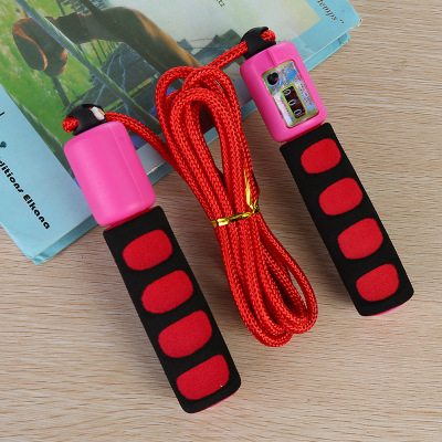 Pin New Fingerprint Foam Cover Non-Slip Woven Skipping Rope Exquisite Outdoor Portable Training Skipping Rope with Counter