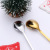 Cross-Border Wholesale Christmas 304 Stainless Steel Fork Spoon Gift Box Coffee Stir Spoon Creative Dessert Fork and Spoon Set