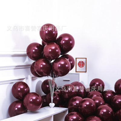 Wedding Balloons Decorative Pomegranate Red Cherry Color Crystal Wine Red Grape Red Dress up Chanel Red round Double Layer