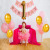 1 Year Old Baby Birthday Decoration Golden Aluminum Balloon Pink Birthday Pulling Banner Bronzing Swallowtail Flag Rubber Balloons